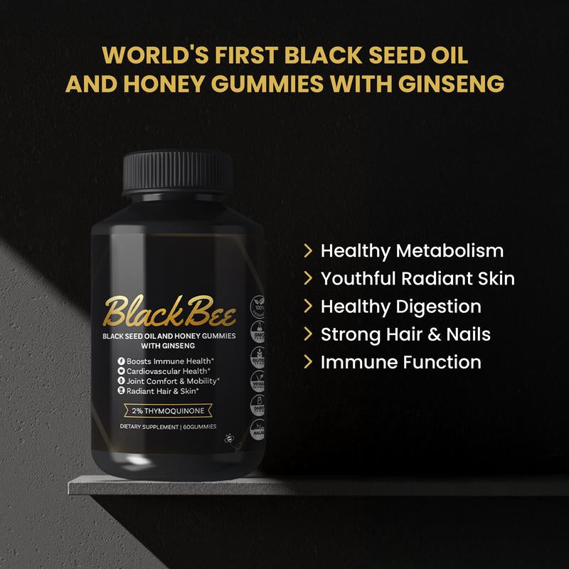 Black Seed Oil Gummies Supplement - Hair Growth Immune Support Joint Health and Digestion Healthcare Fitness